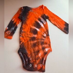 Orange and Black Hand Tie-Dye Baby by One Piece